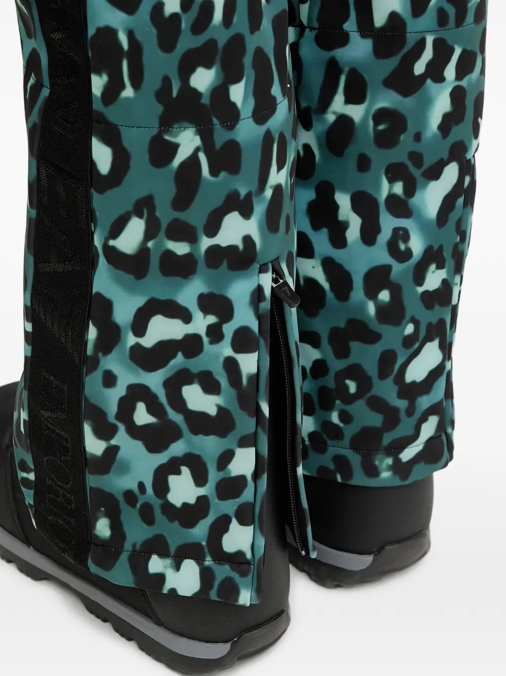 Ea7 Emporio Armani Skibroek met luipaardprint en rits Zwart