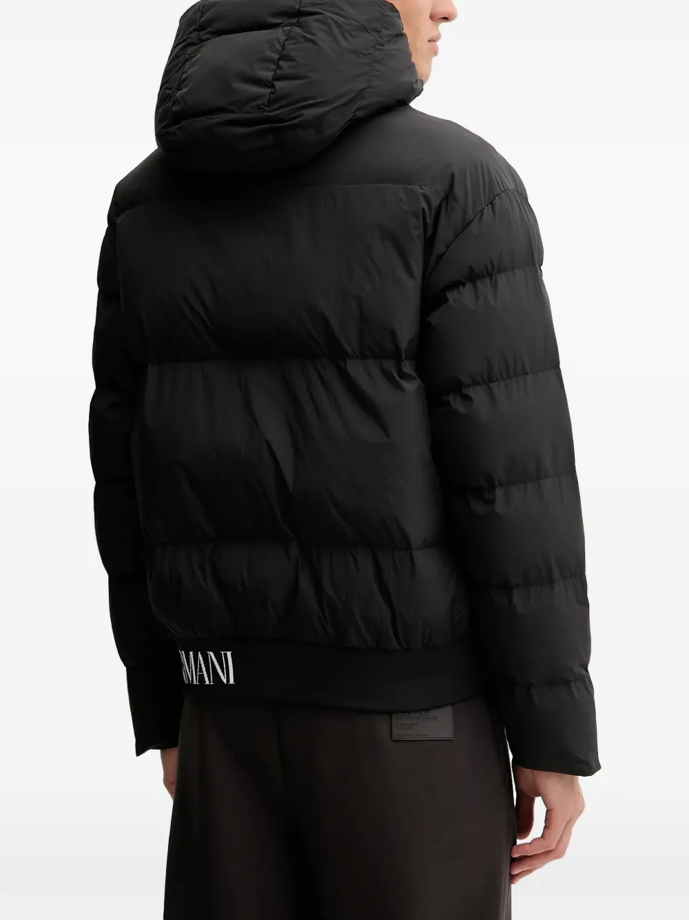 Ea7 Hooded Logo-patch Jacket In Black