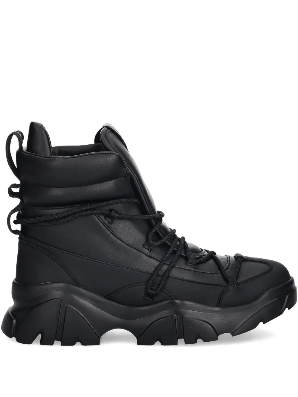 Ea7 Lace-up Ankle Boots In Black