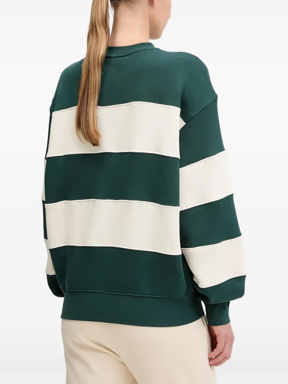 Ea7 Striped Sweatshirt In Green