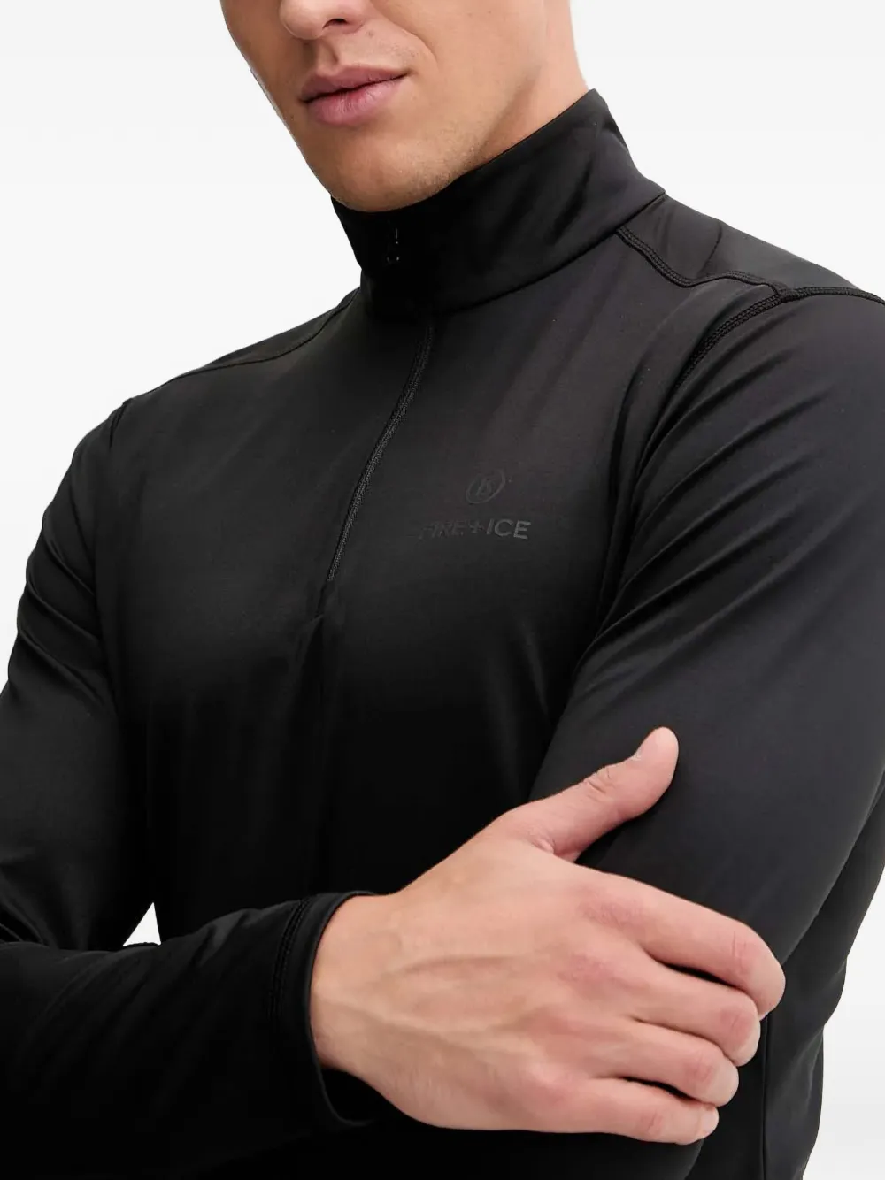 BOGNER FIRE+ICE Pascal T-shirt met halve rits Zwart