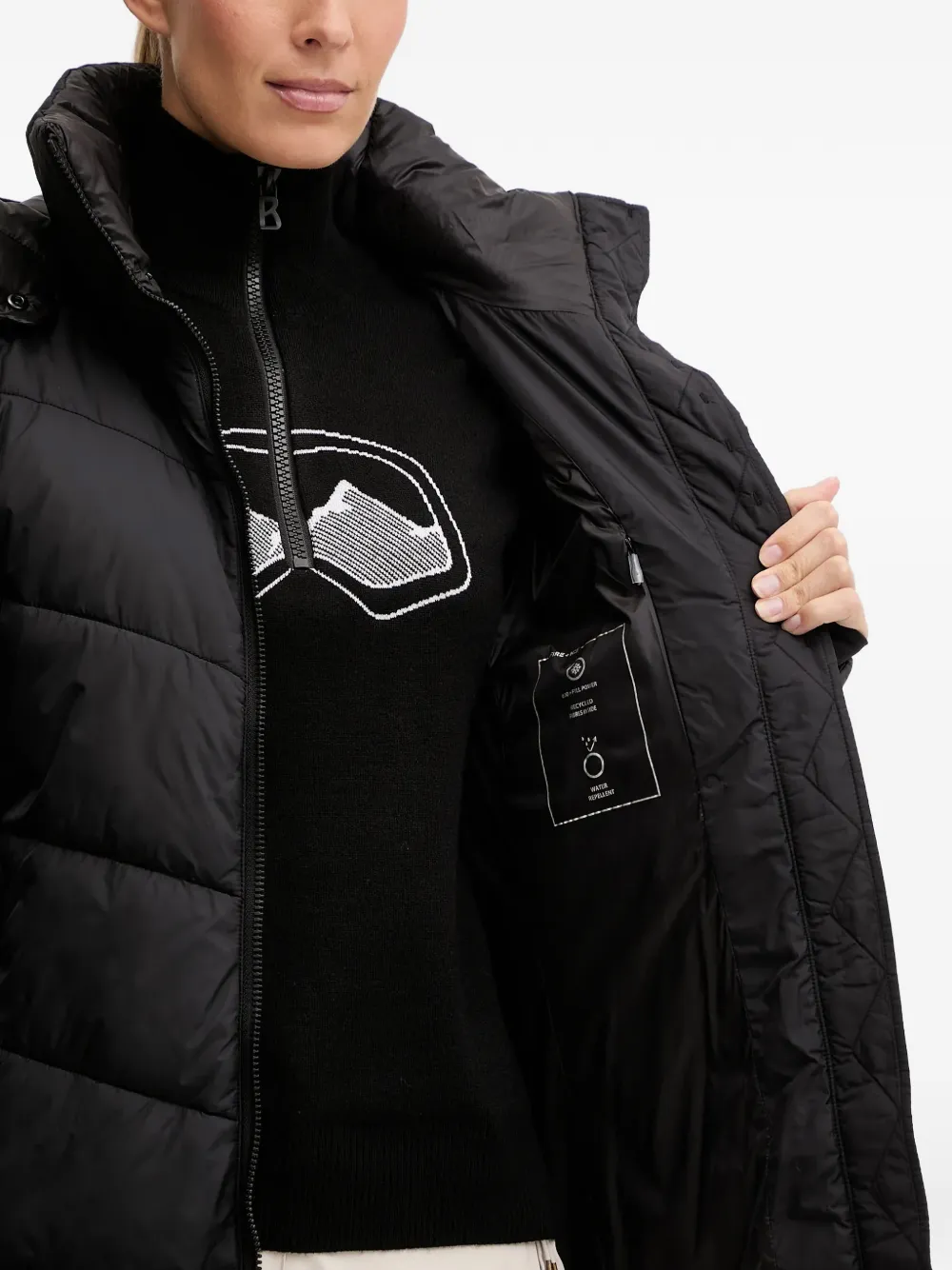 BOGNER FIRE+ICE Aenny gewatteerde jas met capuchon Zwart