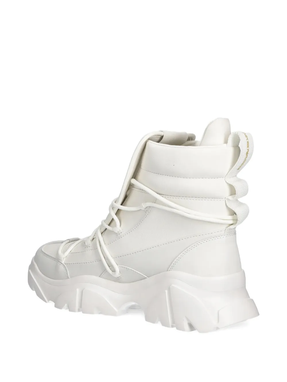 Ea7 Lace-up Chunky Sole Boots In White