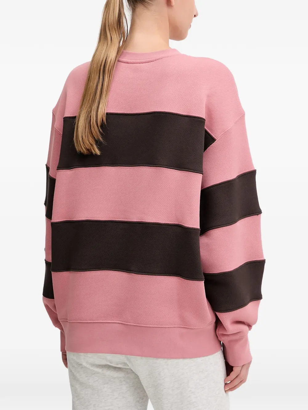 Ea7 Striped Logo-patch Top In Pink