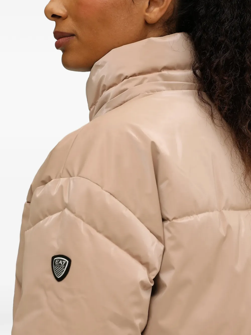 Ea7 Padded Design Jacket In Neutral
