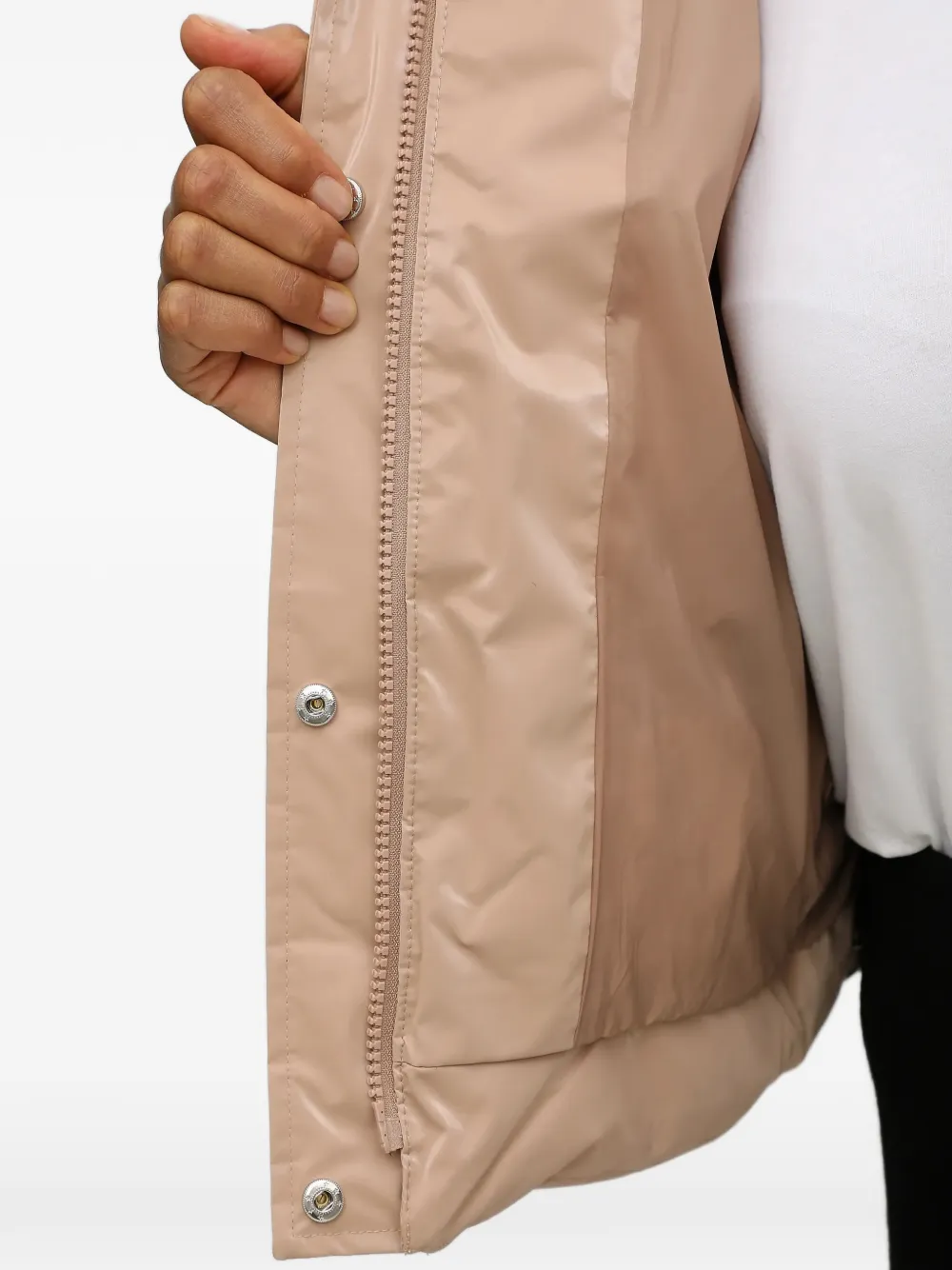 Ea7 Padded Design Jacket In Neutral