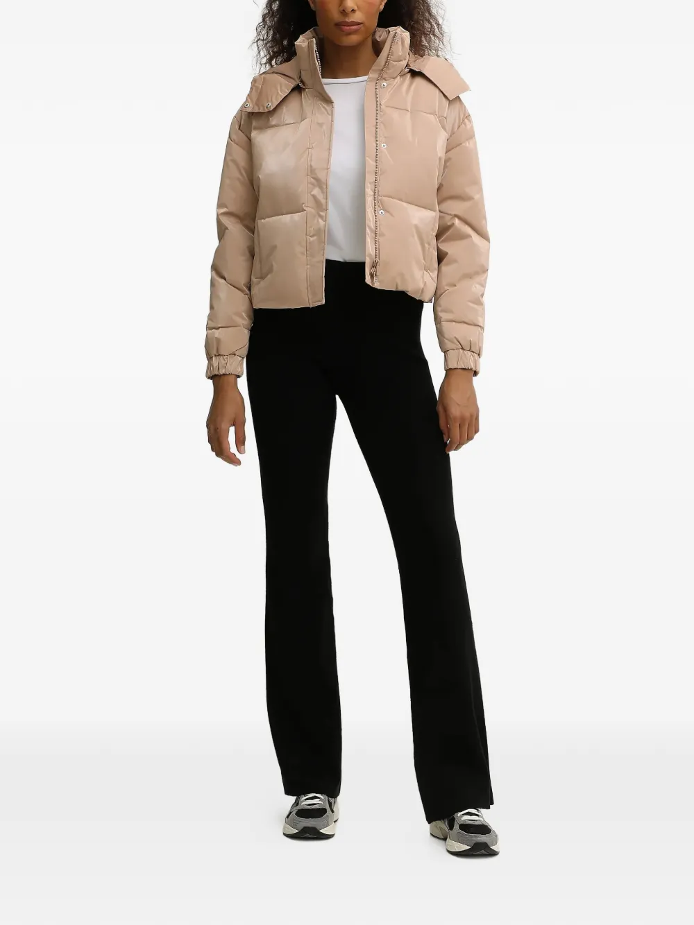 Ea7 Padded Design Jacket In Neutral