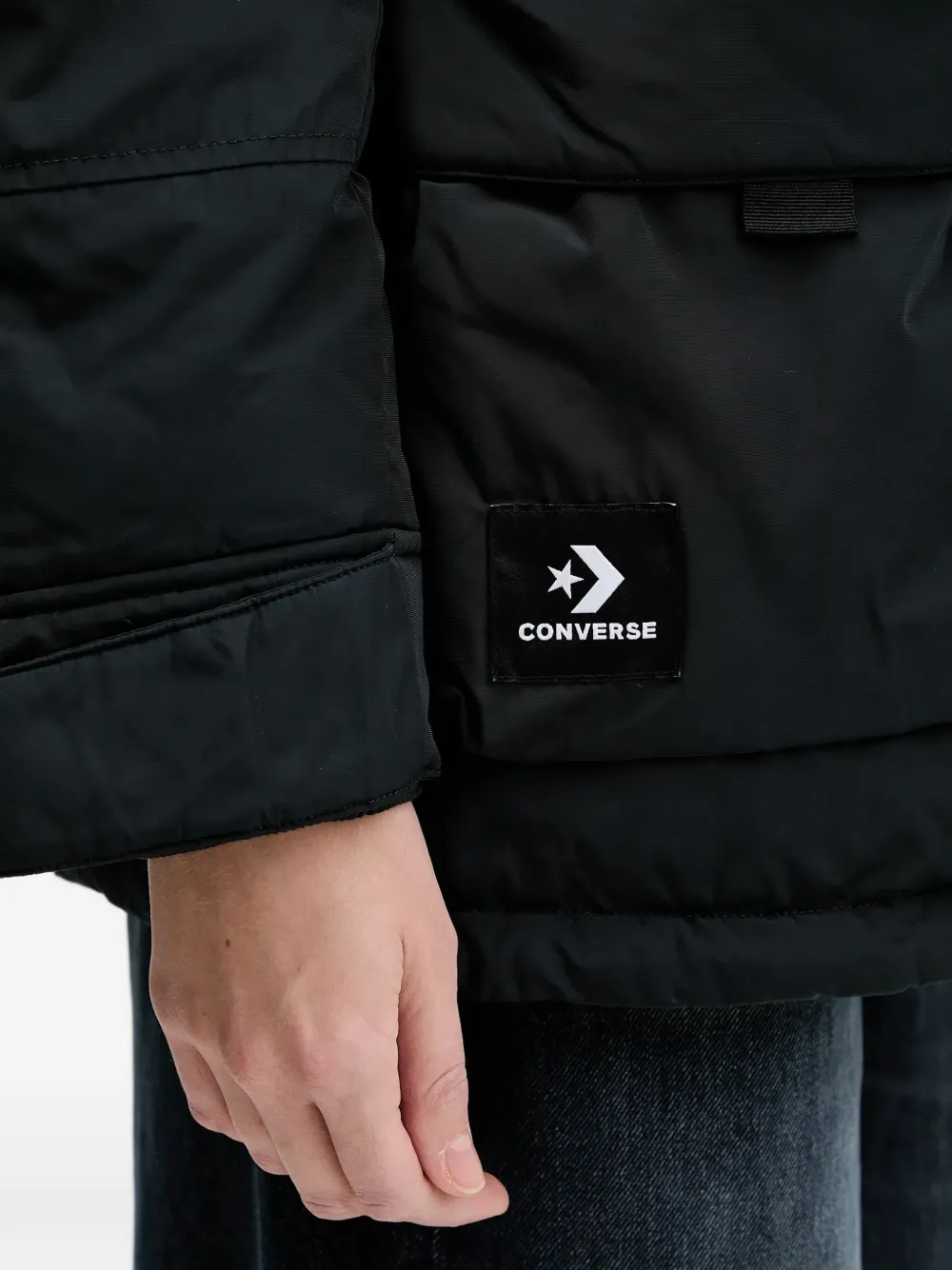 Converse Hooded Patch Jacket In Multi