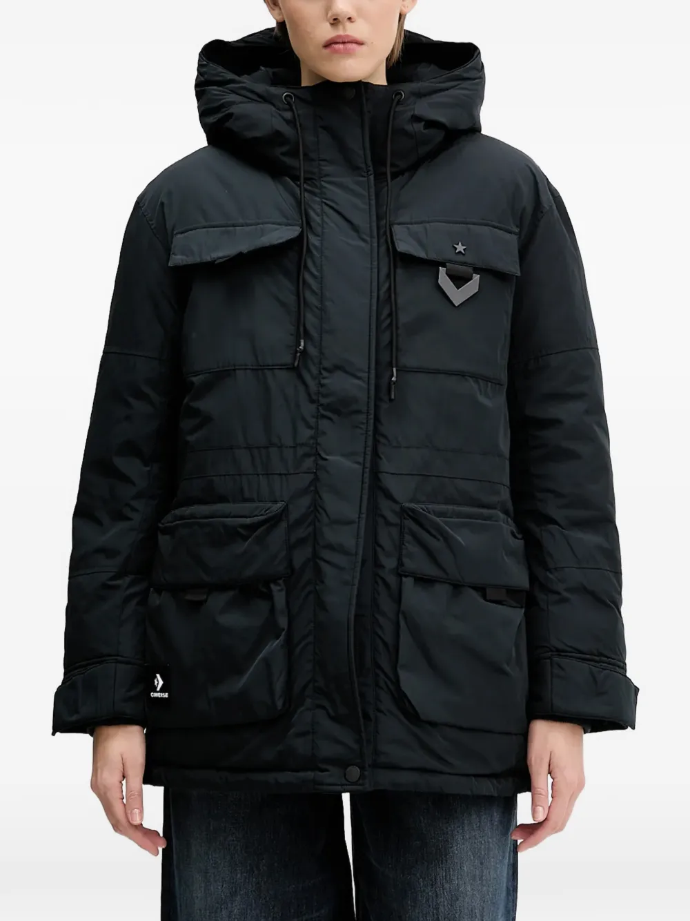 Converse hooded patch jacket | negro | Image 1