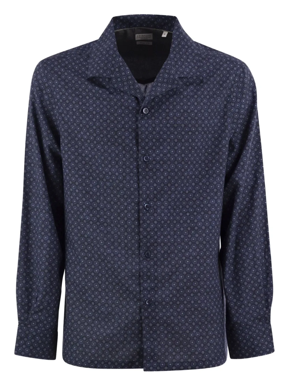 Brunello Cucinelli camisa con estampado geométrico | azul | Image 1