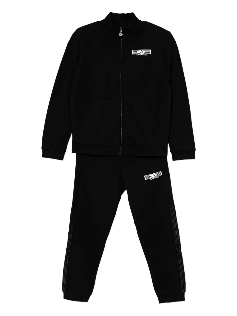 Ea7 Zip Logo Tracksuit Set In Black