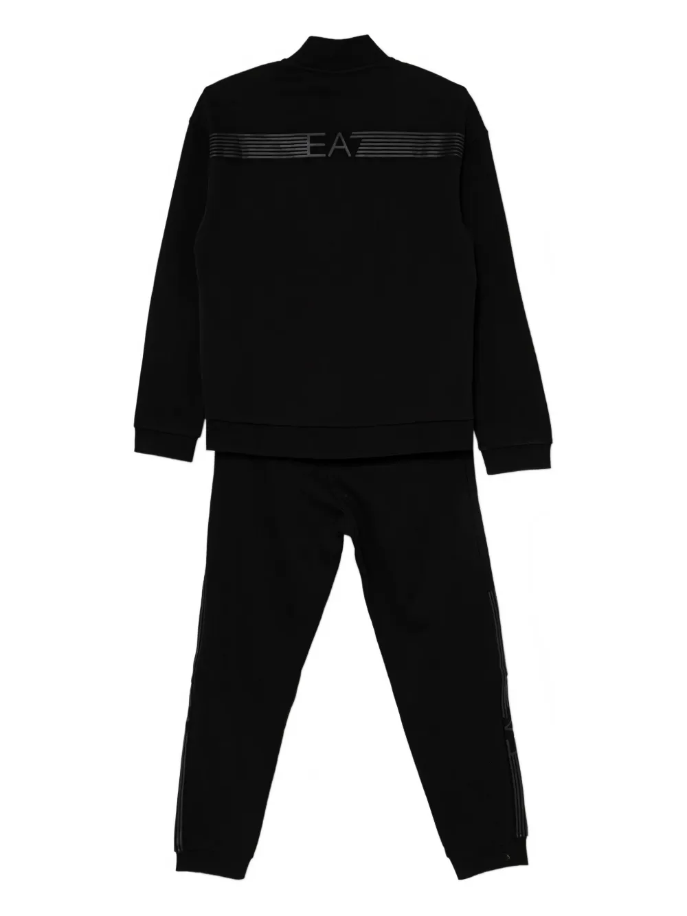 Ea7 Zip Logo Tracksuit Set In Black