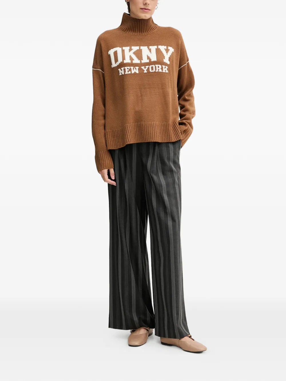 DKNY roll-neck logo sweater Bruin