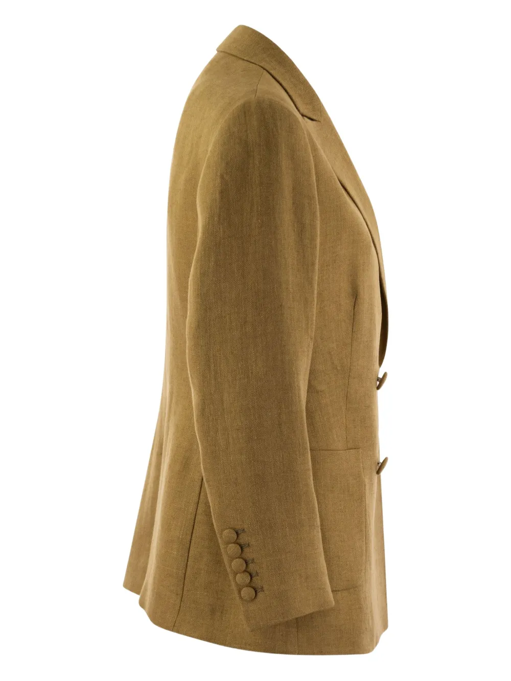  Saulina Assunta Double-breasted Linen Blazer - Brown 