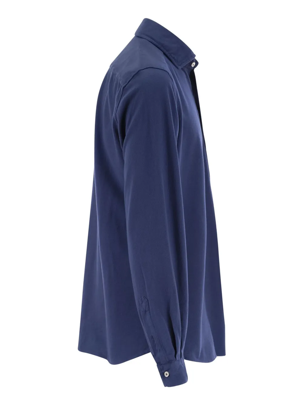  Fay French Collar Logo Label Shirt - Blue 