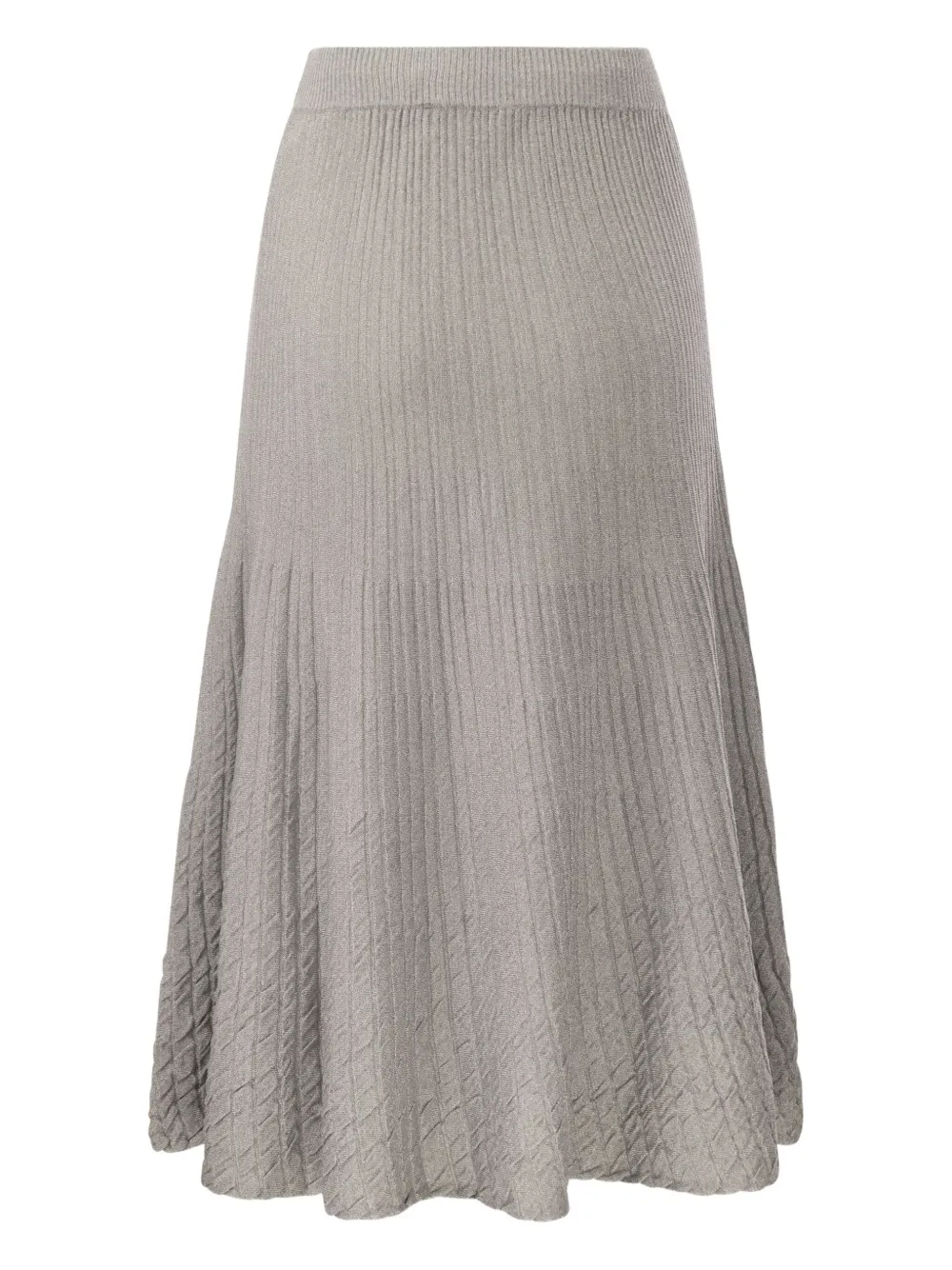  Elisabetta Franchi Ribbed Midi Skirt - Grey 