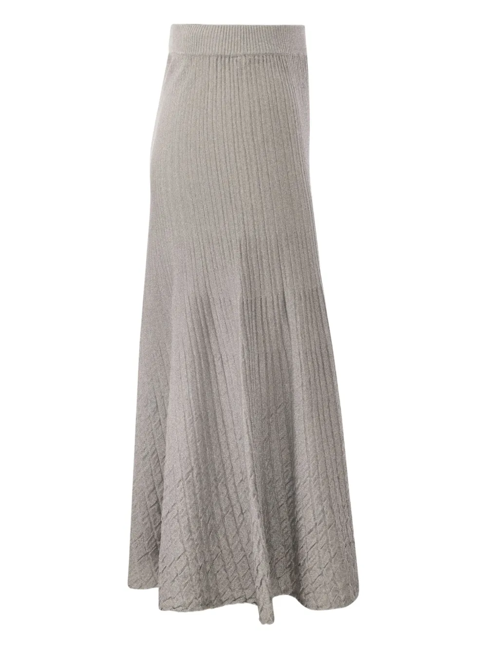  Elisabetta Franchi Ribbed Midi Skirt - Grey 