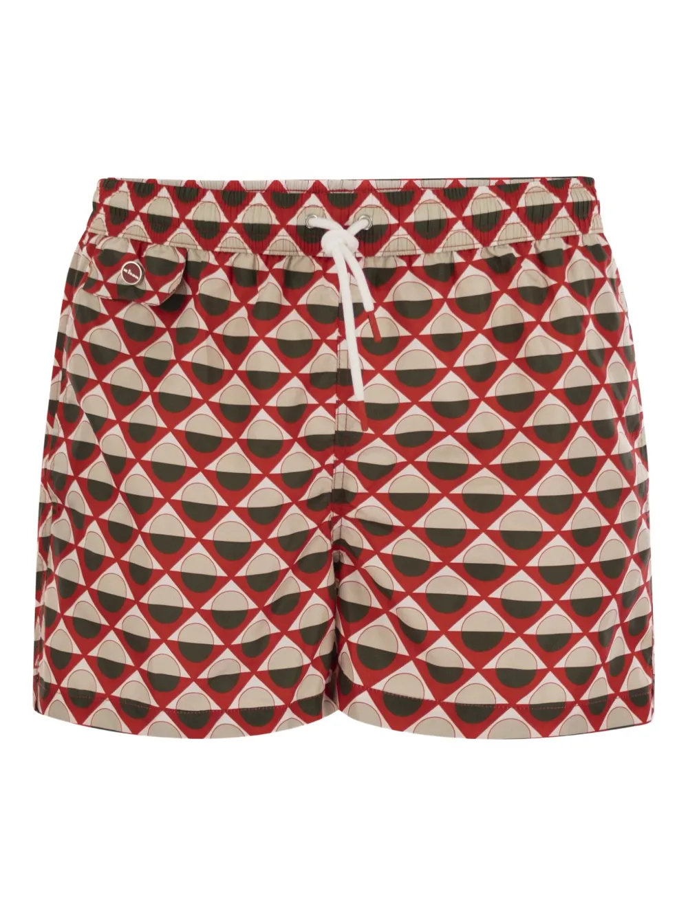 Kiton geometric-pattern swim shorts | Red | Image 1