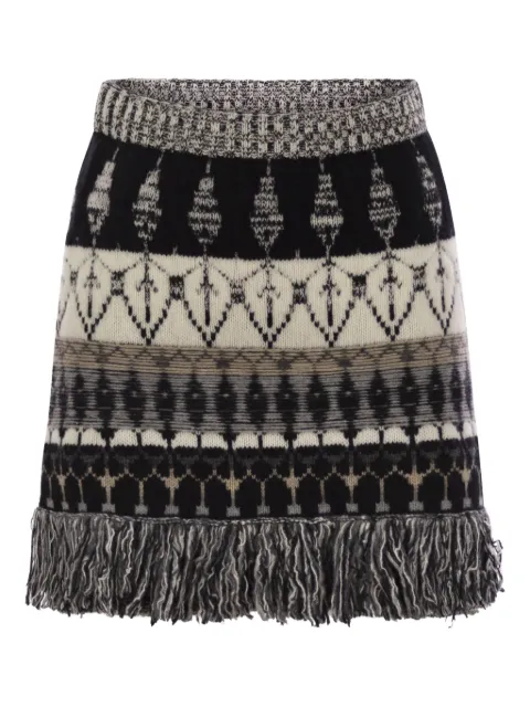 Vanisè striped jacquard knitted skirt