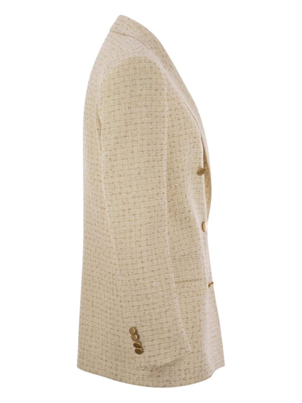 double-breasted peaked-lapels blazer