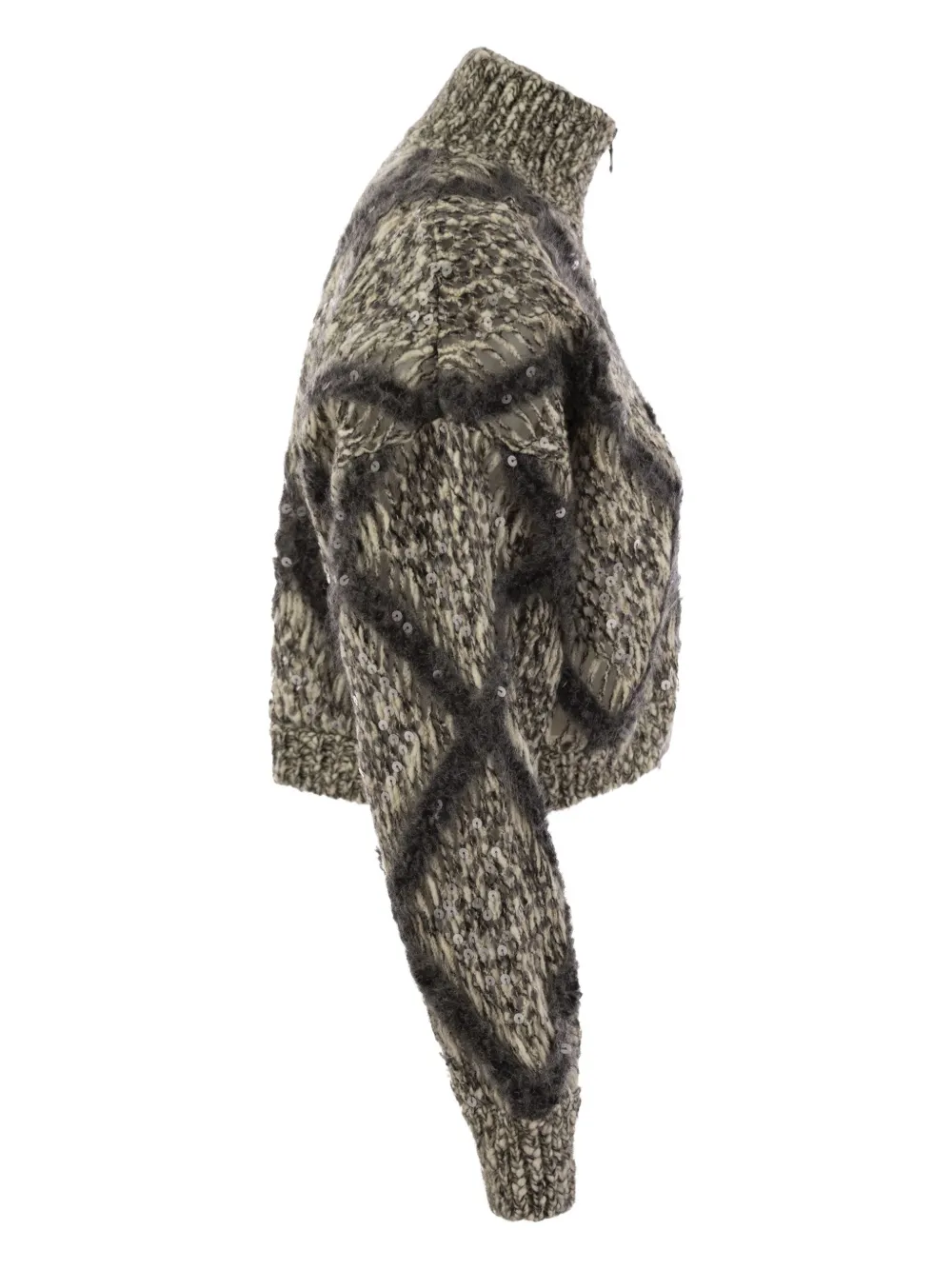  Brunello Cucinelli Diamond-pattern Cardigan - Neutrals 