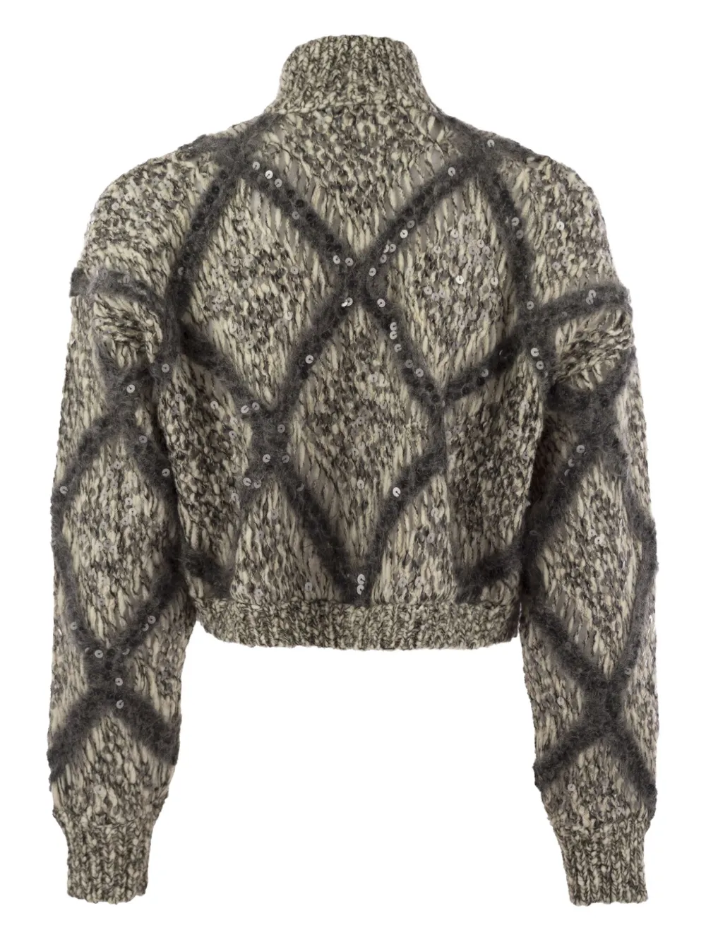  Brunello Cucinelli Diamond-pattern Cardigan - Neutrals 
