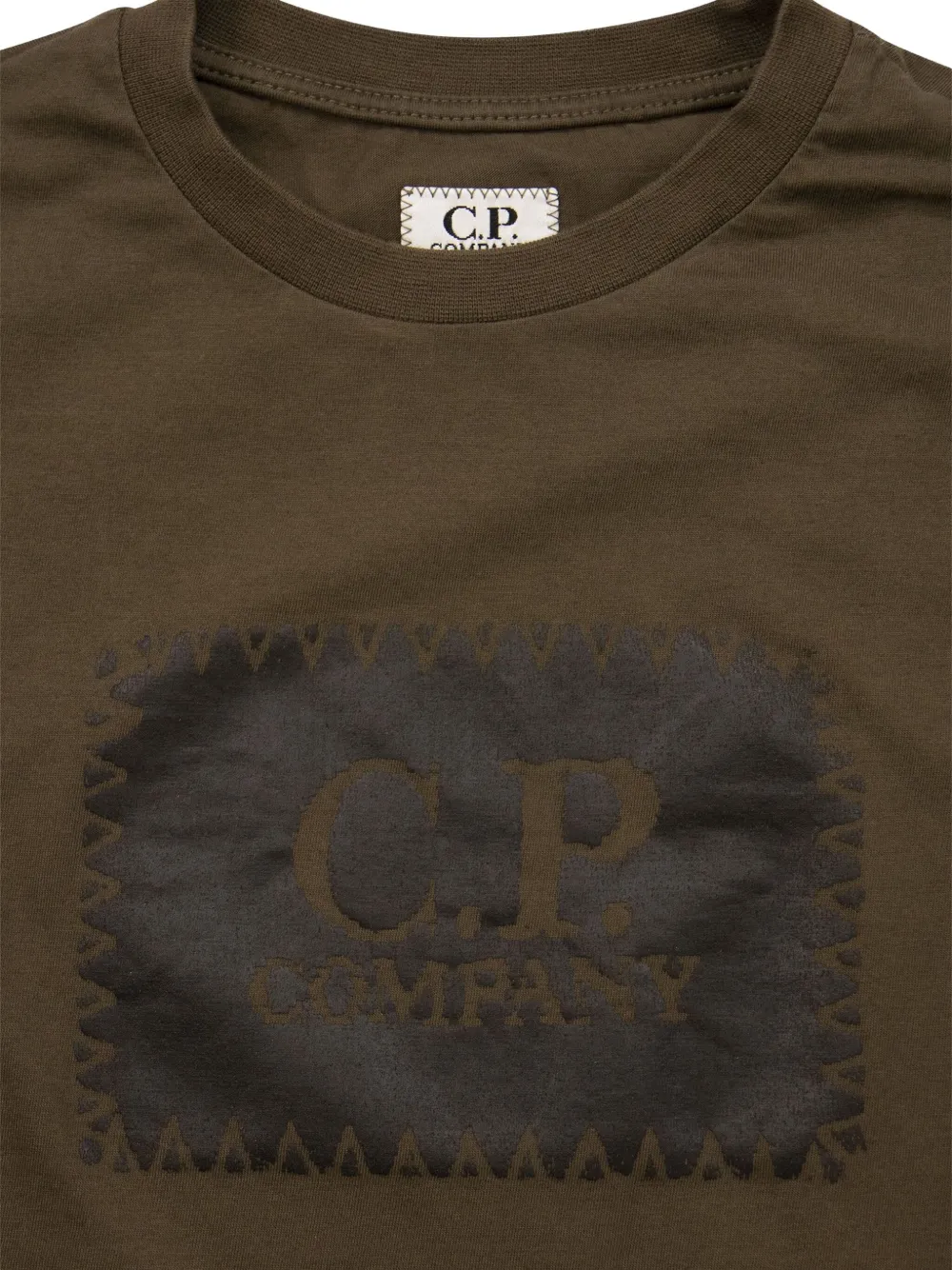 C.p. Company Logo Long-sleeved T-shirt In Brown