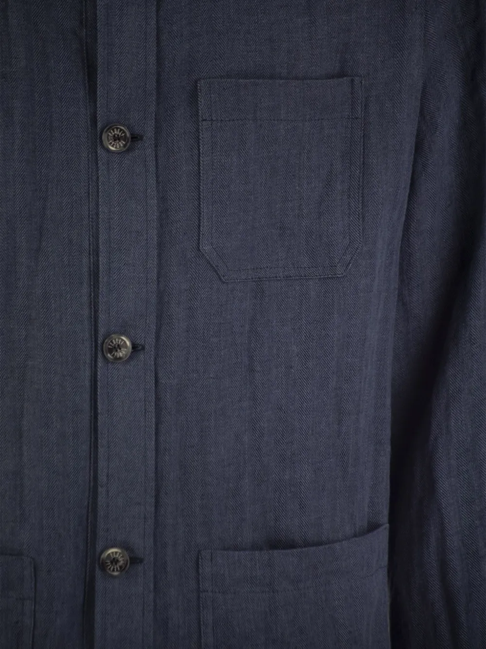  Fedeli Bristol Breast-pocket Linen Jacket - Blue 