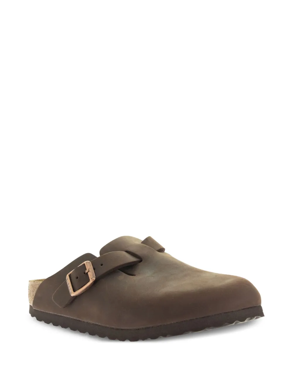 Birkenstock Boston leren muiltjes met gesp Bruin