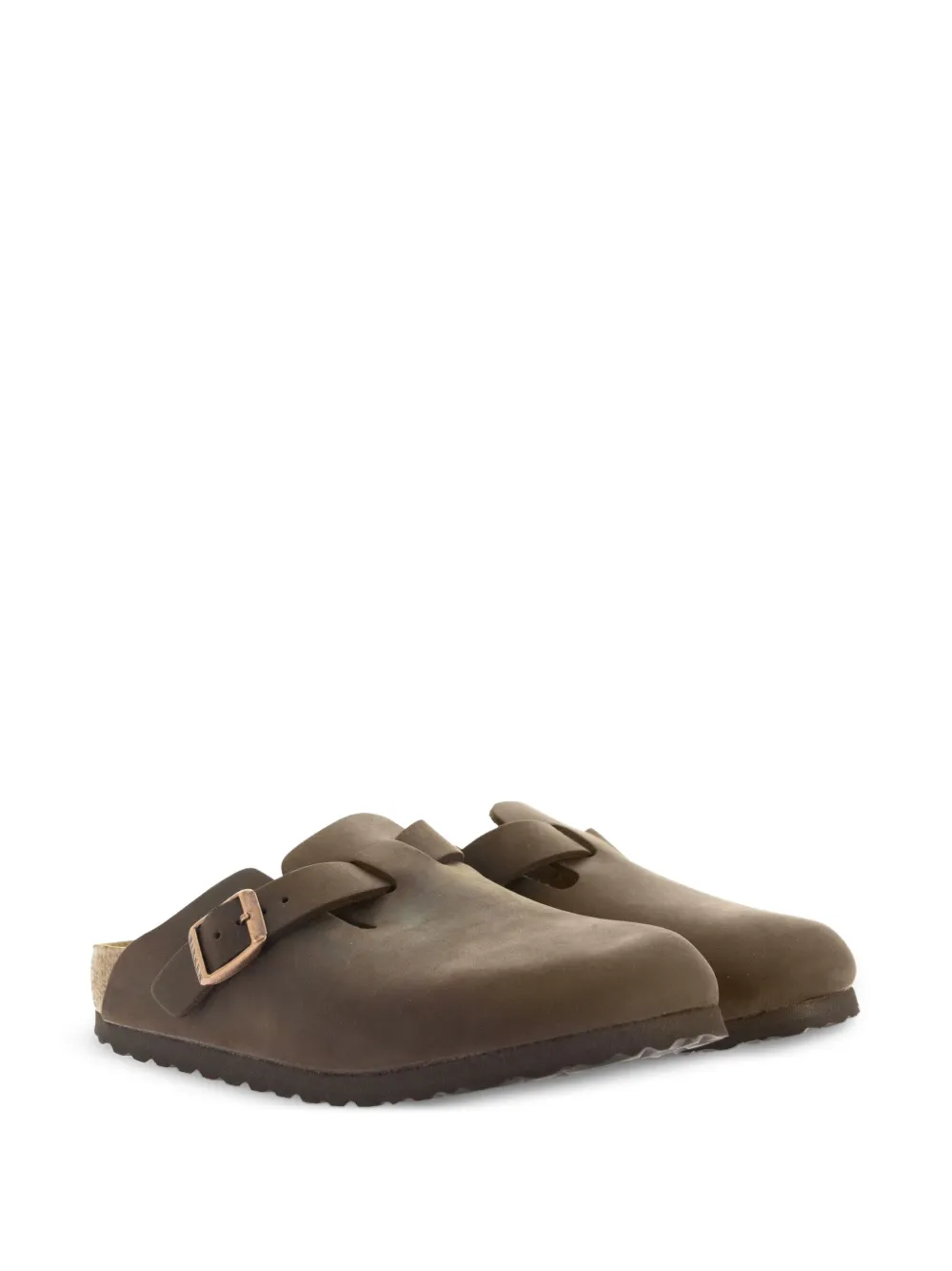 Birkenstock Boston leren muiltjes met gesp Bruin