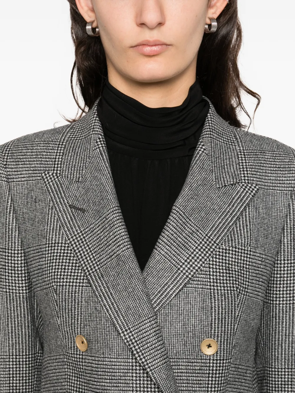 Tagliatore Double-breasted Checked Tailoring In Gray