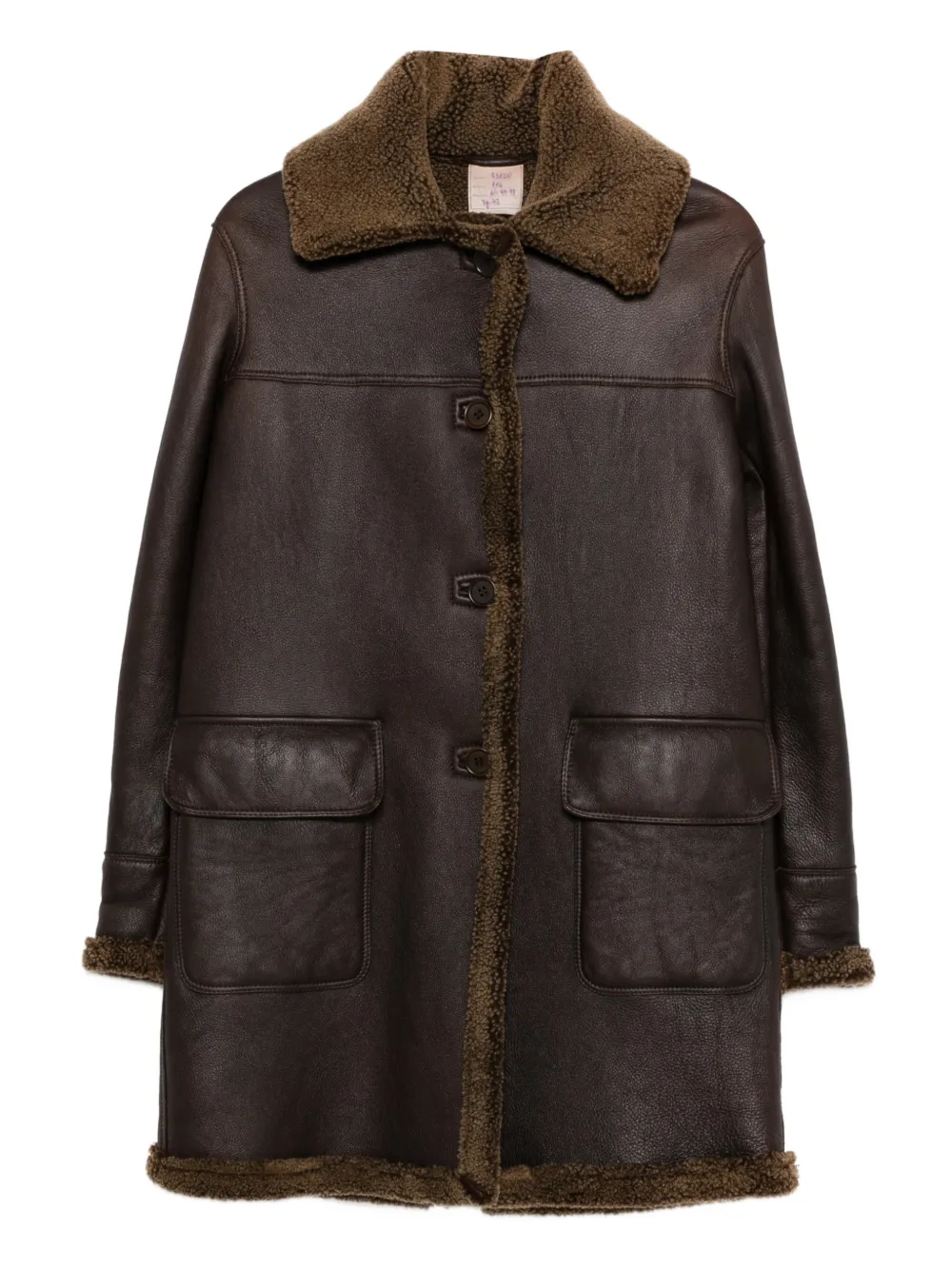 Romeo Gigli Pre-Owned 1997-1998 shearling collar coat - Brown