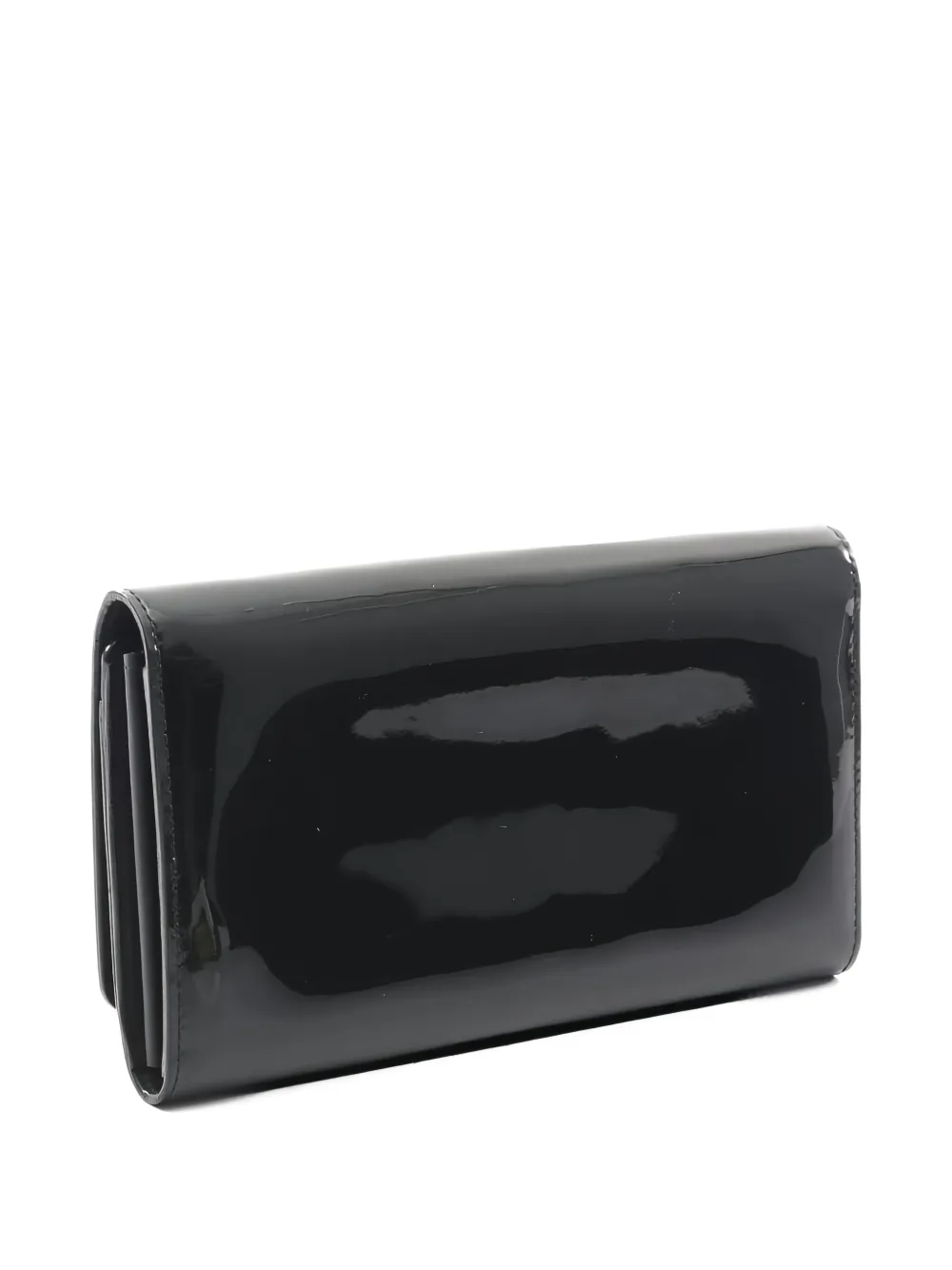 Pre-owned Louis Vuitton 2010s Louise Vernis Bi-fold Wallet In Black