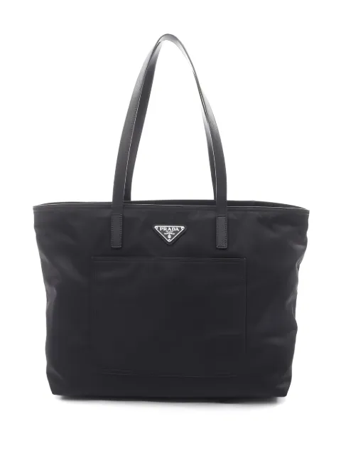 Prada Pre-Owned 2010s logo-patch tote bag