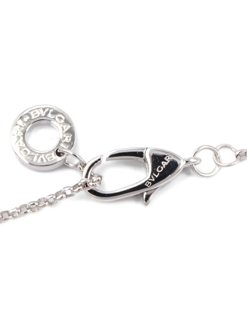 Pre-owned Bvlgari 2010s 18k White Gold B Zero One Diamond Necklace In Silver