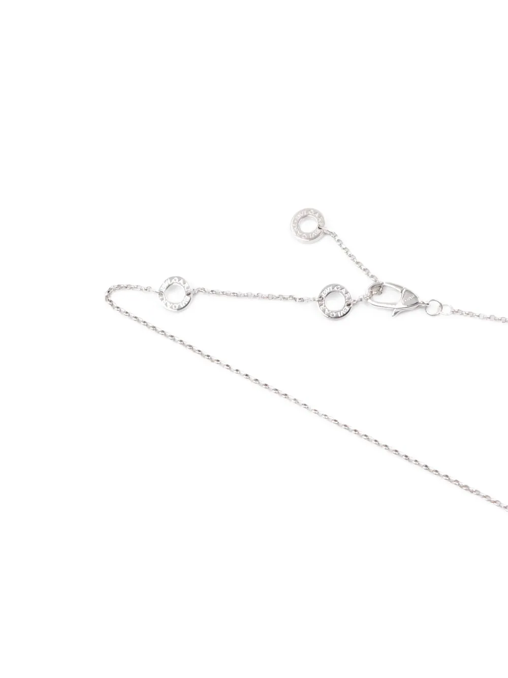 Pre-owned Bvlgari 2010s 18k White Gold B Zero One Diamond Necklace In Silver