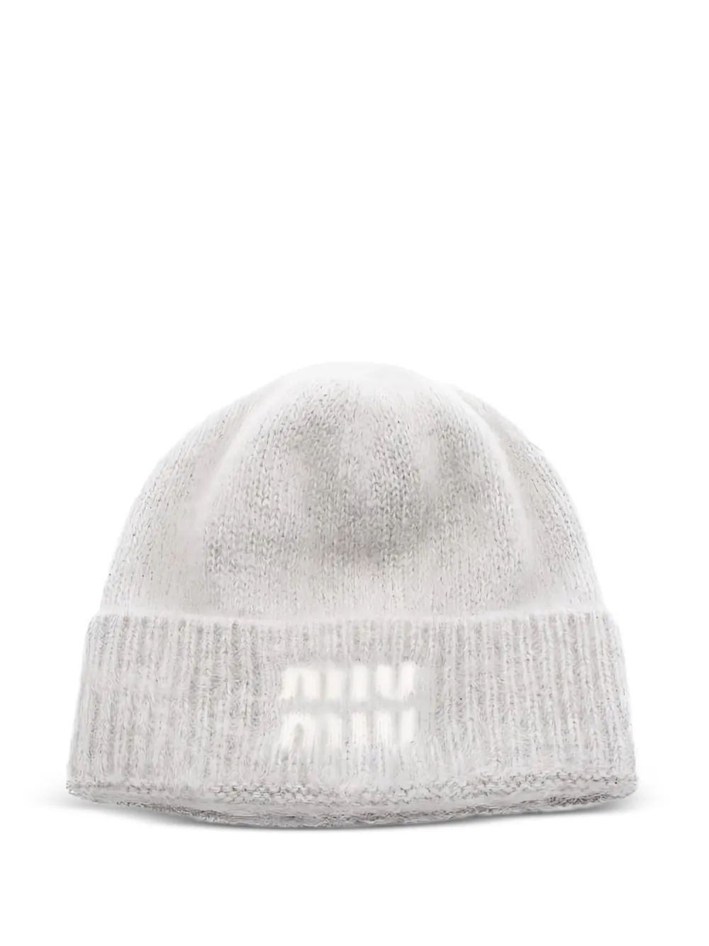 Miu Miu Pre-Owned шапка бини с вышитым логотипом (2020-е годы) | серый | Image 1