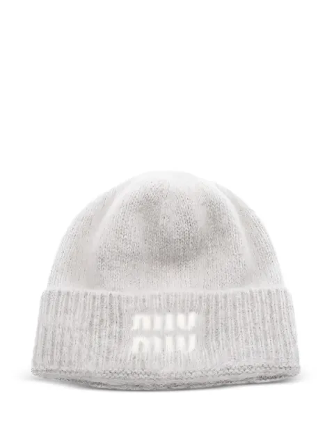 Miu Miu Pre-Owned шапка бини с вышитым логотипом (2020-е годы)