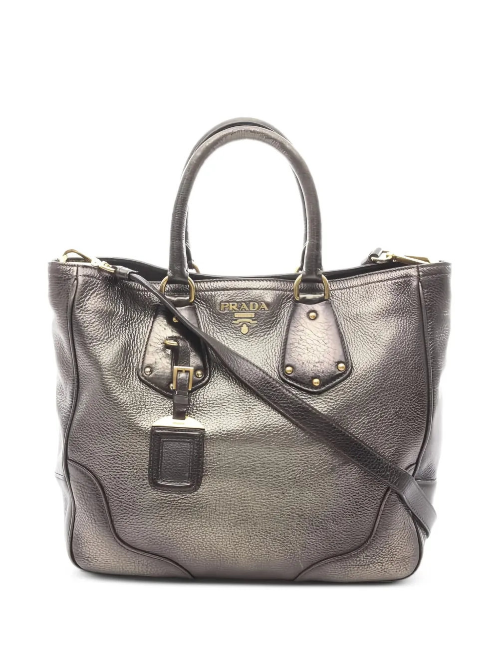 Prada Pre-Owned 2000s Daino metallic-effect tote bag | Brown | Image 1