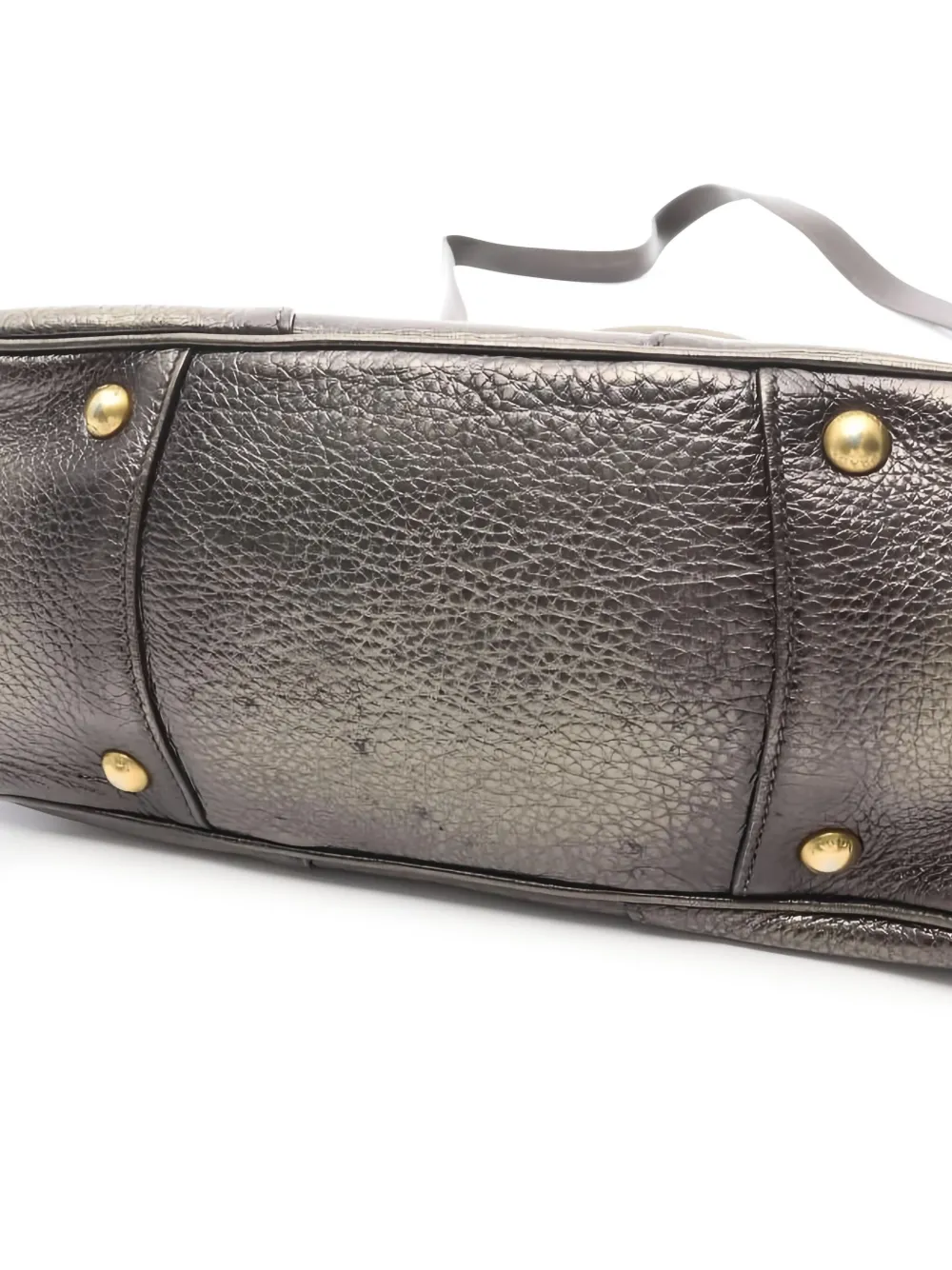 Pre-owned Prada 2000s Daino Metallic-effect Tote Bag In Brown