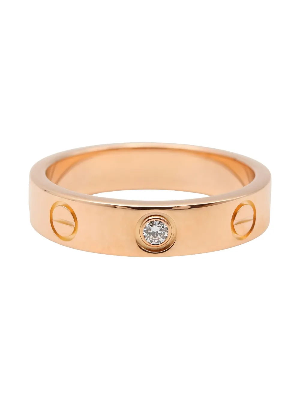 Pre-owned Cartier 2010s 18k Rose Gold Love Diamond Ring In Pink