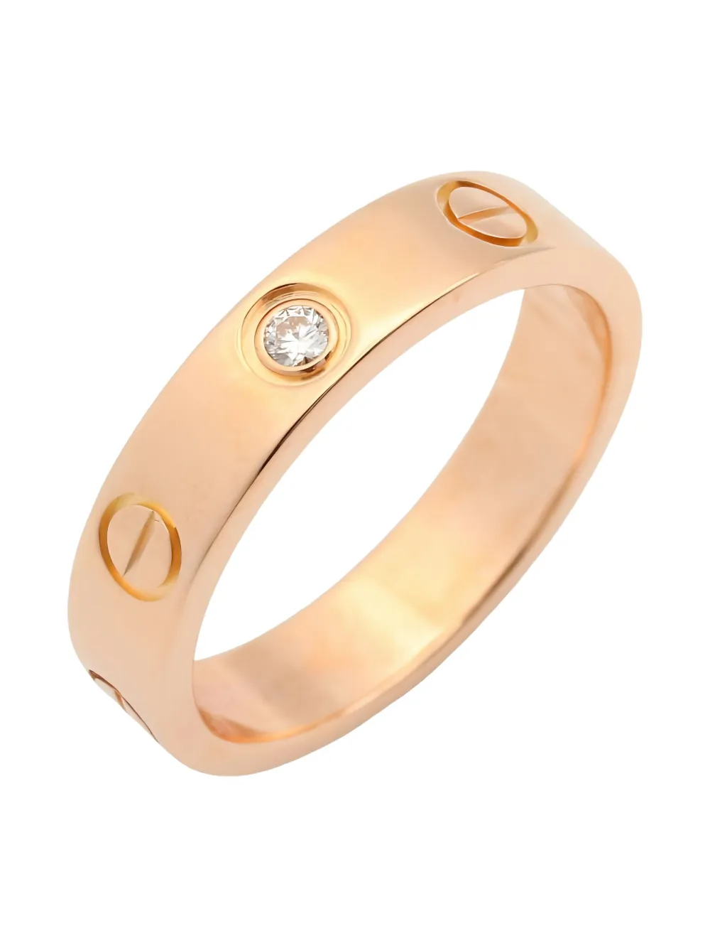 Pre-owned Cartier 2010s 18k Rose Gold Love Diamond Ring In Pink