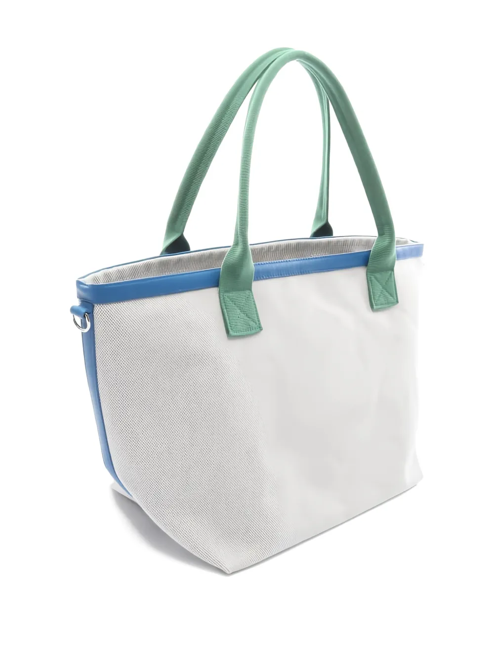 Pre-owned Hermes 2010s Ash Soukabas Leather-trim Tote Bag In Gray