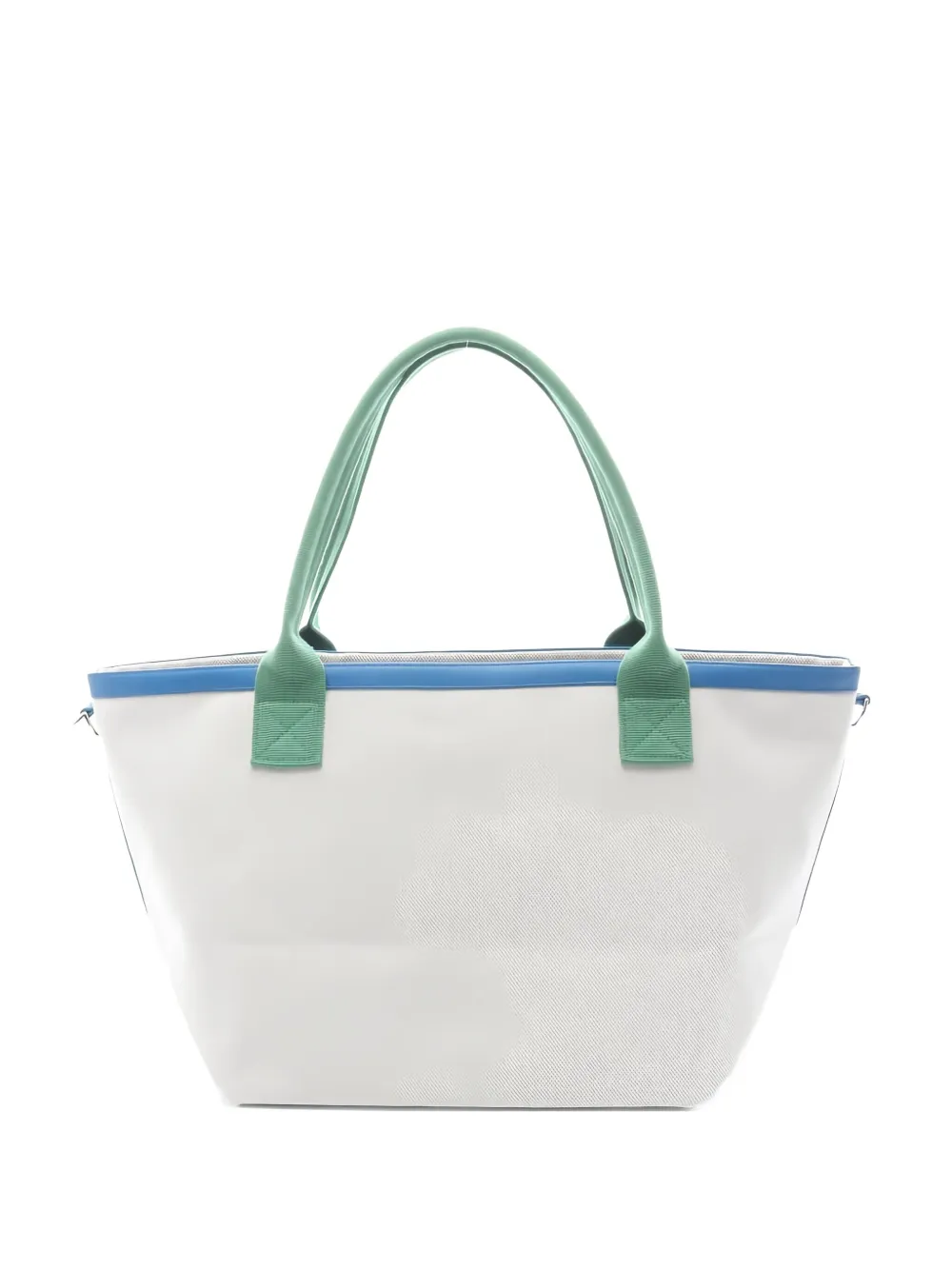 Pre-owned Hermes 2010s Ash Soukabas Leather-trim Tote Bag In Gray