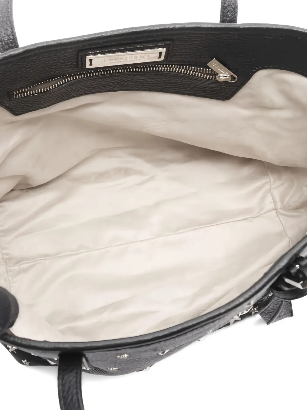 Pre-owned Jimmy Choo 2010s Sasha S Star-studded Leather Tote Bag In Black