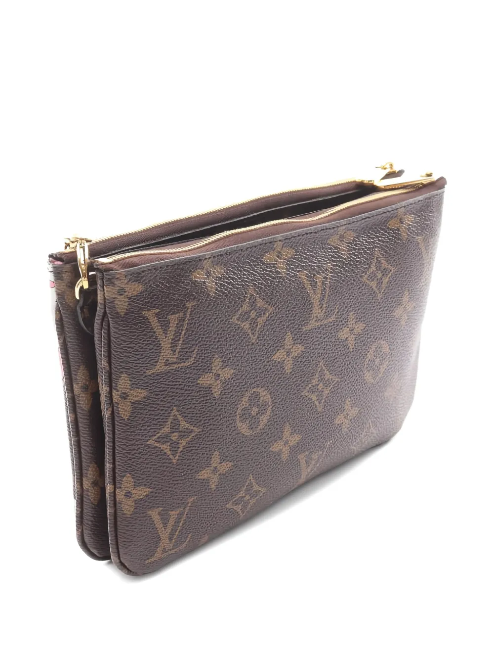 Pre-owned Louis Vuitton 2019 Vivienne Double Zip Pochette Clutch Bag In Brown