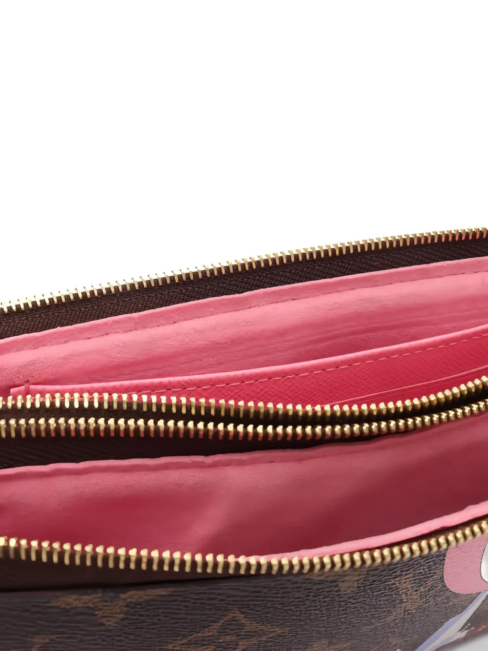 Pre-owned Louis Vuitton 2019 Vivienne Double Zip Pochette Clutch Bag In Brown