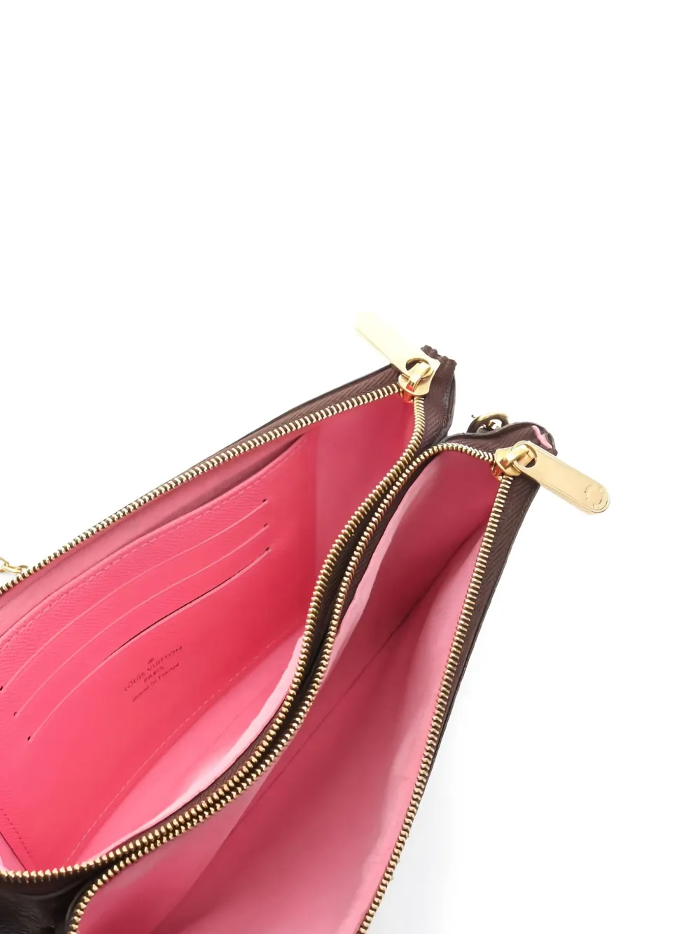 Pre-owned Louis Vuitton 2019 Vivienne Double Zip Pochette Clutch Bag In Brown