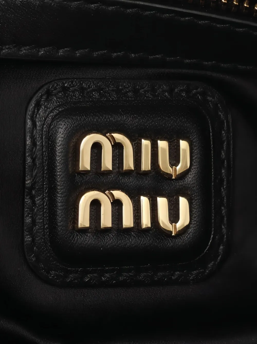 Pre-owned Miu Miu 2020s Arkady Logo Leather Tote Bag In Black