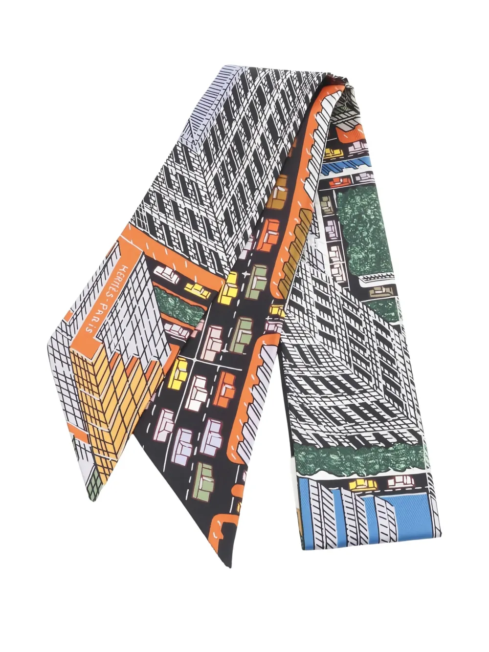 Hermès Pre-Owned 2020s Pantin city ribbon scarf | Image 2
